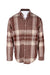 front angle of l.l. bean plaid button down shirt. features long sleeves, single buttoned pocket over heart, button down pointed collar, rounded hem, and buttoned cuffs. 