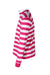 side angle noah dark pink and white long sleeve striped t-shirt on masculine mannequin torso.