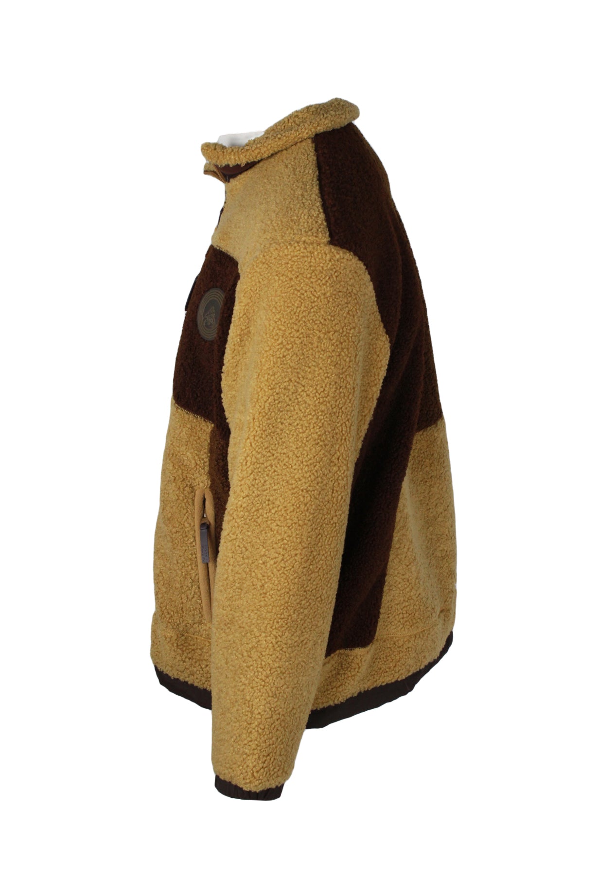left side view with side zip hand pocket of jacket.