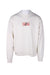 front view of kith off-white pullover cotton sweatshirt. features ‘kith’ graphic logo patch at chest, ‘slum flower titus, 2022. samuel olayombo. kith artist series in celebration of black art & culture. february 1st - february 28th, 2023. kith’ painting graphic patch at back, with ribbed collar/cuffs/hem.