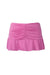 description: i.am.gia pink mini skirt. features ruched detailing throughout, and hem has mesh overlay at bottom. 