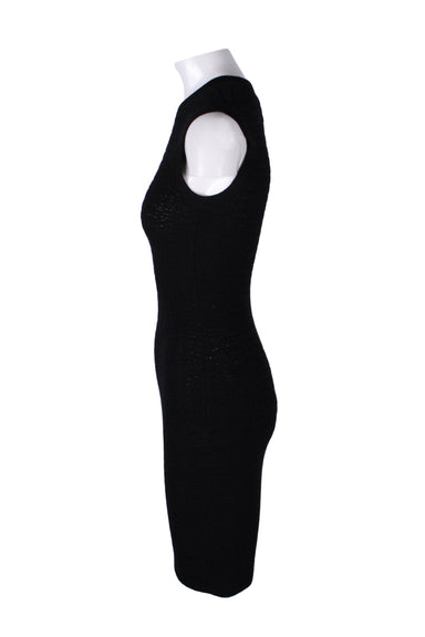 profile of black sleeveless dress.