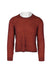 description: cabi red and purple knitted long sleeve sweater. features ribbed hem throughout, and loose fit. 