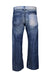 back angle of diesel blue jeans. back right pocket and waist band are a different lightened fabric. 