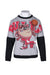 front angle vintage heather gray/black/multicolor 1998 bulls sweatshirt on feminine mannequin torso featuring tasmanian devil/bulls logo front graphics with 'bulls' text, logo/'chicago bulls' & 'gl001728', 'mfr by: team glasgow 1998' text at lower front left, dropped sleeves, and rib knit trim. 