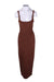 description: sabo brown knit midi dress. features backless silhouette, scoop neckline, and tie detail at waist. 