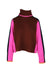 front of me+em multicolor wool long sleeve sweater. features turtle neck, open cut at neck, ribbed trim, and pull on style. 