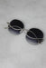 for art's sake oversize round sunglasses. features gradient lenses, encrusted with miniature pearls that curl round from hinge to lens. adjustable jade gemstone nose pads 
