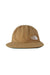 front view camel side of  the north face forest/camel reversible fleece/nylon hat. features ‘the north face’ logo at front left of both sides with adjustable drawstring closure at back.