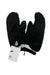 nike black mittens. features  black with white detailing, these gloves are made from furry materials and feature the iconic Nike logo on the cuff.