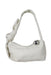 front of the pleasure fiufiu white shoulder bag. features knot detail at strap, pocket at interior, silver tone sphere embellishment, and zip closure.