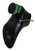sole view of burberry black boots.  
