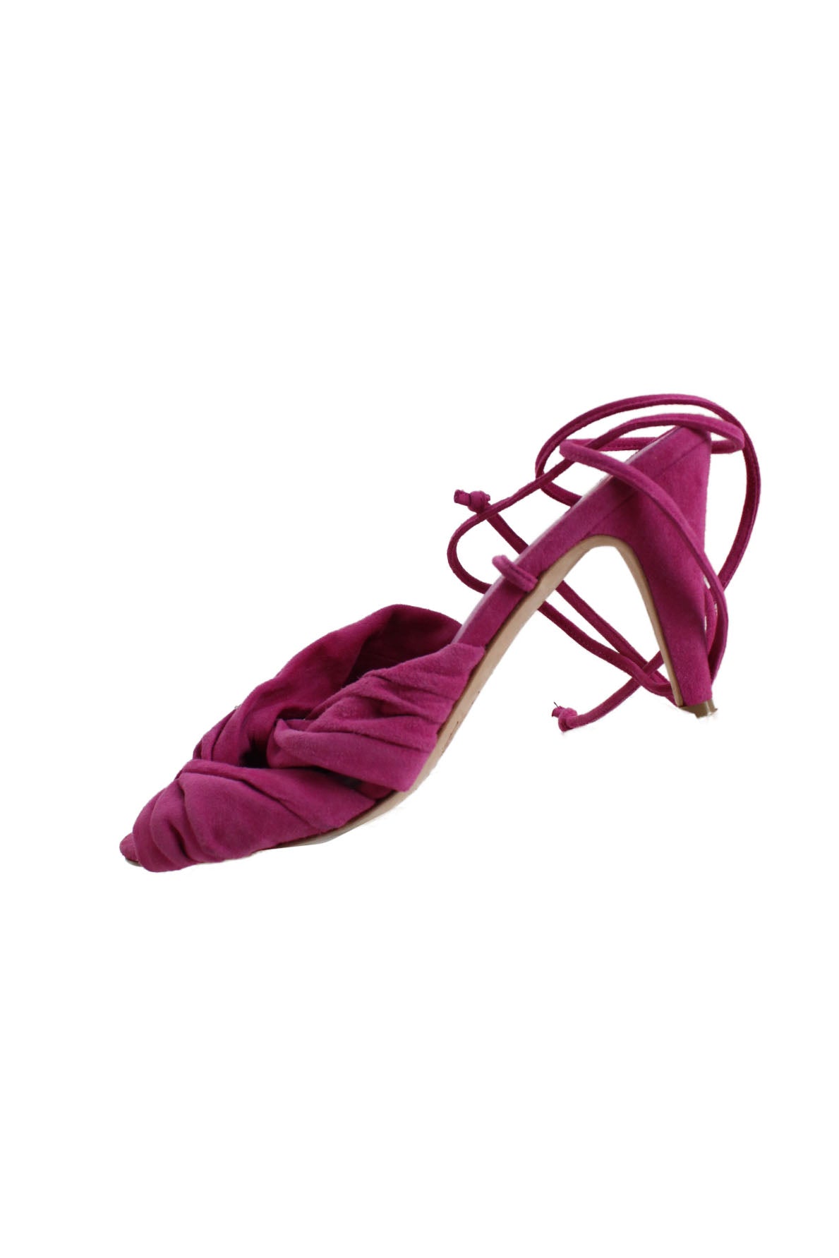 description: charlotte stone fuchsia heeled sandals. features open toe, strap closure at ankle, and rounded toe silhouette. 