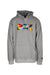 front view of dgk grey pullover hoodie. features front kangaroo pouch pocket, drawstrings at hood, ribbed cuffs/hem, and ‘dgk’ logo embroidered at chest,above left cuff, and logo tag at hood.