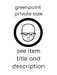 Black and white icon of a person with glasses and text 'greenpoint private sale see item title and description' on a white background.