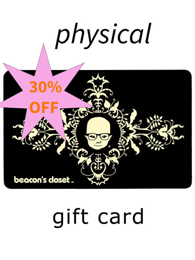 Gift card with decorative design and '30% OFF' text on a white background